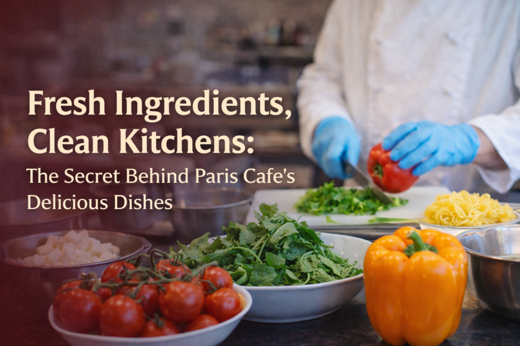 Fresh Ingredients, Clean Kitchens: The Secret Behind Paris Cafe’s Delicious Dishes